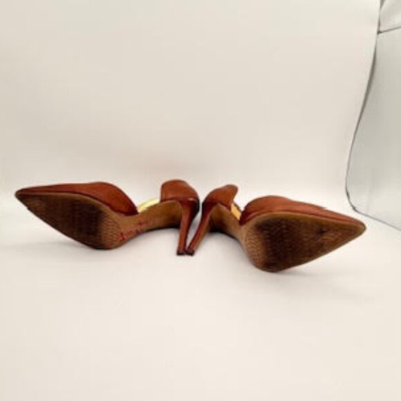 Qupid Pointed Toe Stiletto Heels Brown Faux Leather Women’s Size 7 - Picture 9 of 14